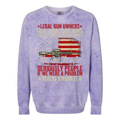 Legal Gun Owners Have Over 200m Guns And 12 Trillion Rds Colorblast Crewneck Sweatshirt