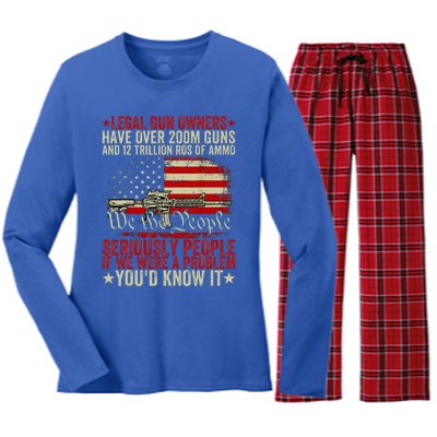 Legal Gun Owners Have Over 200m Guns And 12 Trillion Rds Women's Long Sleeve Flannel Pajama Set 