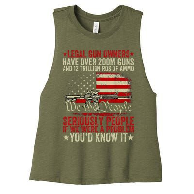 Legal Gun Owners Have Over 200m Guns And 12 Trillion Rds Women's Racerback Cropped Tank