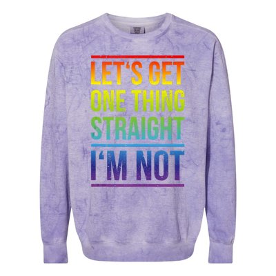 Lets Get One Thing Straight IM Not Lgbtq Rainbow Flag Tank Top Colorblast Crewneck Sweatshirt