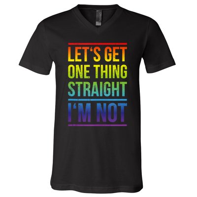 Lets Get One Thing Straight IM Not Lgbtq Rainbow Flag Tank Top V-Neck T-Shirt