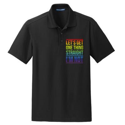 Lets Get One Thing Straight IM Not Lgbtq Rainbow Flag Tank Top Dry Zone Grid Polo