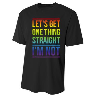 Lets Get One Thing Straight IM Not Lgbtq Rainbow Flag Tank Top Performance Sprint T-Shirt