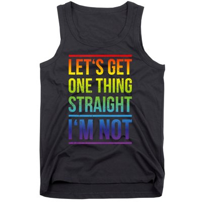 Lets Get One Thing Straight IM Not Lgbtq Rainbow Flag Tank Top Tank Top