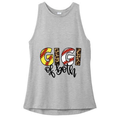 Leopard Gigi Of Both Baseball Softball Grandma Mother's Day Ladies PosiCharge Tri-Blend Wicking Tank