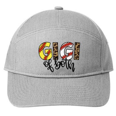Leopard Gigi Of Both Baseball Softball Grandma Mother's Day 7-Panel Snapback Hat