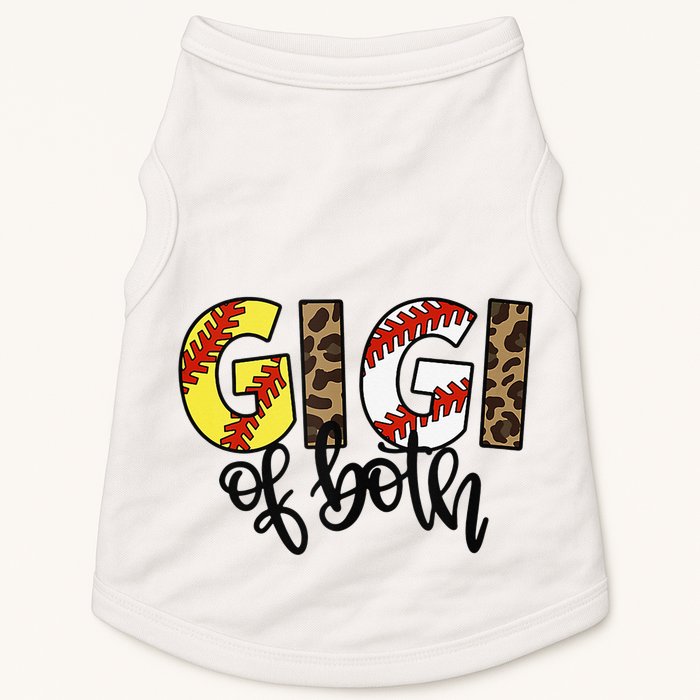 Leopard Gigi Of Both Baseball Softball Grandma Mother's Day Doggie Tank