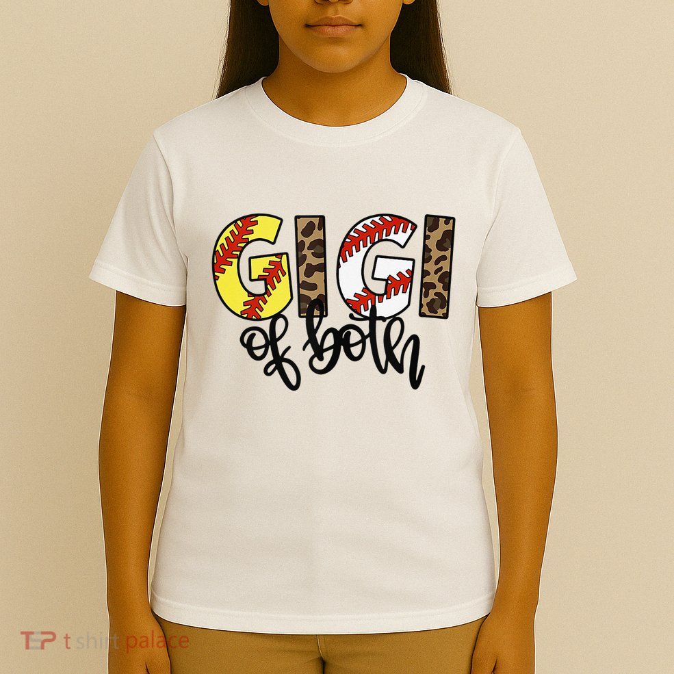 Leopard Gigi Of Both Baseball Softball Grandma Mother's Day T-Shirt