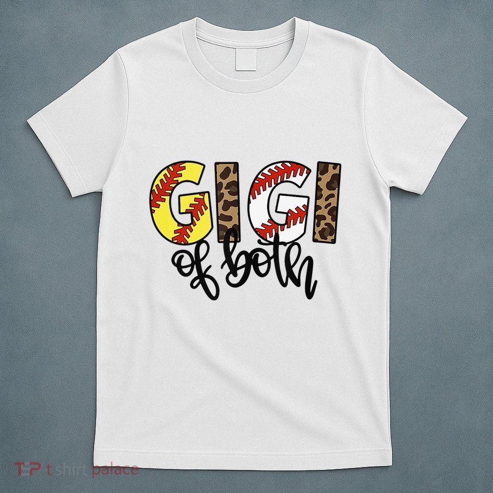 Leopard Gigi Of Both Baseball Softball Grandma Mother's Day T-Shirt