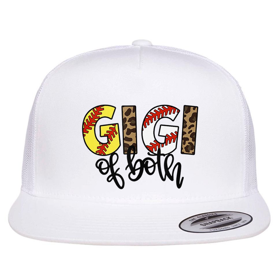 Leopard Gigi Of Both Baseball Softball Grandma Mother's Day Flat Bill Trucker Hat