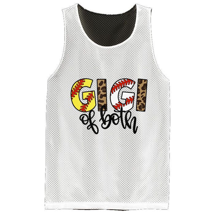 Leopard Gigi Of Both Baseball Softball Grandma Mother's Day Mesh Reversible Basketball Jersey Tank