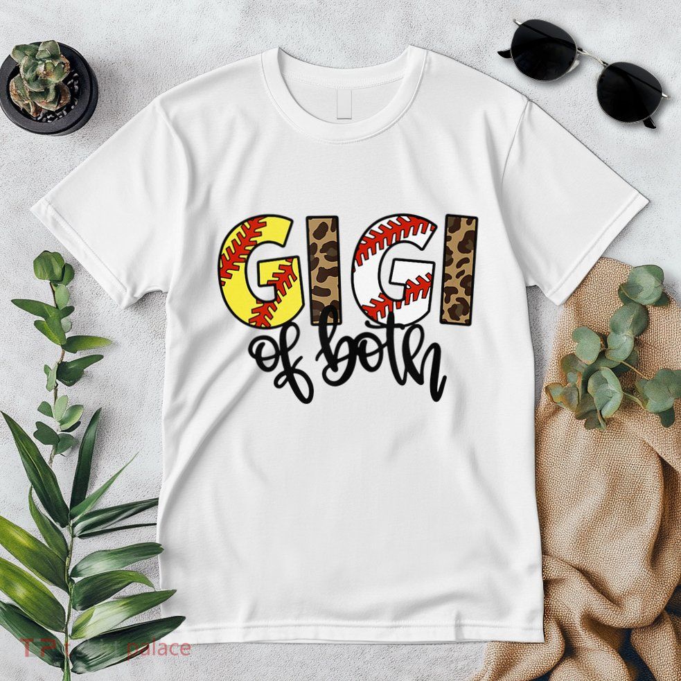 Leopard Gigi Of Both Baseball Softball Grandma Mother's Day Premium T-Shirt