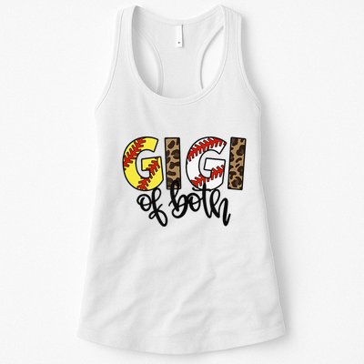 Leopard Gigi Of Both Baseball Softball Grandma Mother's Day Womens Tank Top
