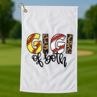 Leopard Gigi Of Both Baseball Softball Grandma Mother's Day Golf Towel
