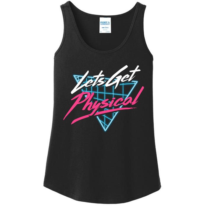 Lets Get Physical Workout Gym 80s Retro Vintage Ladies Essential Tank