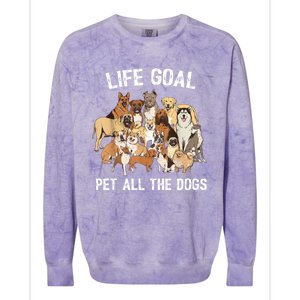 Life Goal Pet All The Dogs Shirt Funny Dog Lover TShirt Colorblast Crewneck Sweatshirt