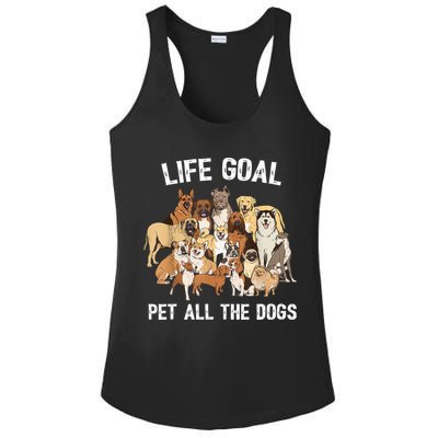 Life Goal Pet All The Dogs Shirt Funny Dog Lover TShirt Ladies PosiCharge Competitor Racerback Tank