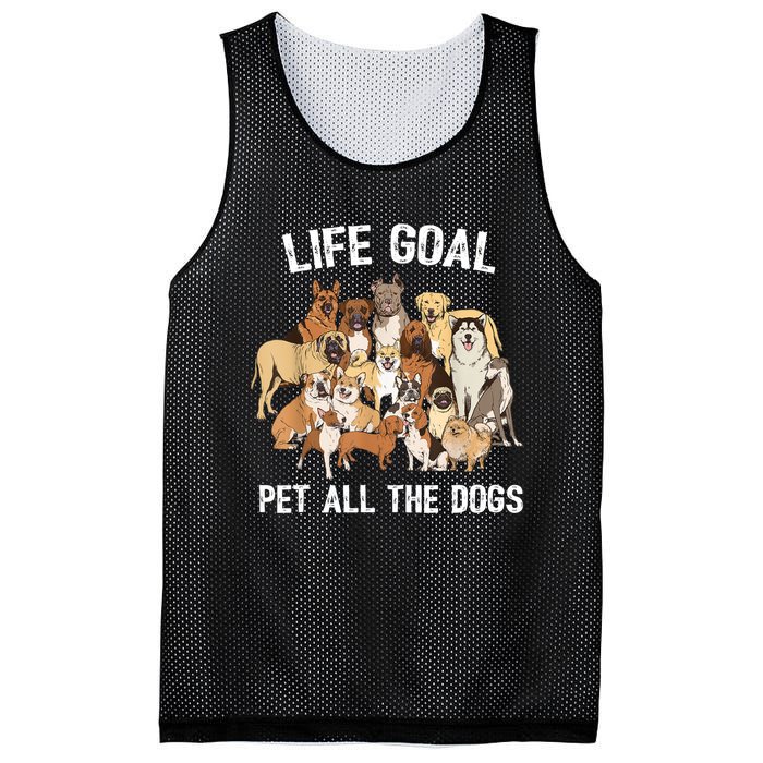 Life Goal Pet All The Dogs Shirt Funny Dog Lover TShirt Mesh Reversible Basketball Jersey Tank