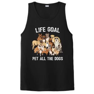 Life Goal Pet All The Dogs Shirt Funny Dog Lover TShirt PosiCharge Competitor Tank