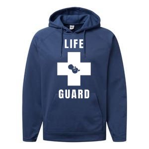 Life Guard Pregnancy Infant Loss Pro Life Stop Abortion Performance Fleece Hoodie