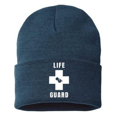 Life Guard Pregnancy Infant Loss Pro Life Stop Abortion Sustainable Knit Beanie