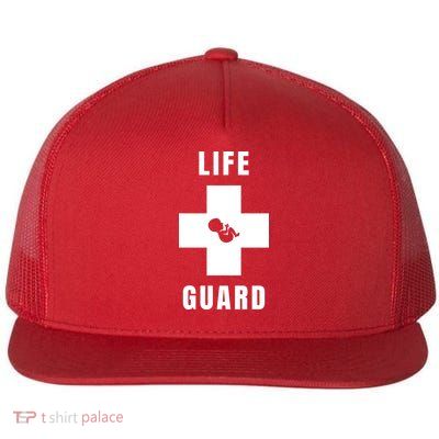 Life Guard Pregnancy Infant Loss Pro Life Stop Abortion Flat Bill Trucker Hat