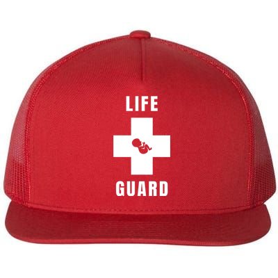 Life Guard Pregnancy Infant Loss Pro Life Stop Abortion Flat Bill Trucker Hat