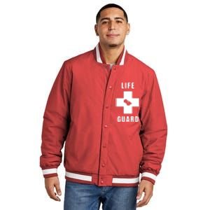 Life Guard Pregnancy Infant Loss Pro Life Stop Abortion Insulated Varsity Jacket