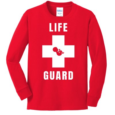 Life Guard Pregnancy Infant Loss Pro Life Stop Abortion Kids Long Sleeve Shirt