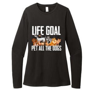 Life Goal Pet All The Dogs Funny Dog Lover Puppy Gifts Womens CVC Long Sleeve Shirt