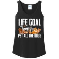 Life Goal Pet All The Dogs Funny Dog Lover Puppy Gifts Ladies Essential Tank