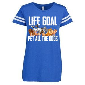 Life Goal Pet All The Dogs Funny Dog Lover Puppy Gifts Enza Ladies Jersey Football T-Shirt