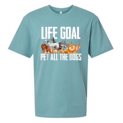 Life Goal Pet All The Dogs Funny Dog Lover Puppy Gifts Sueded Cloud Jersey T-Shirt