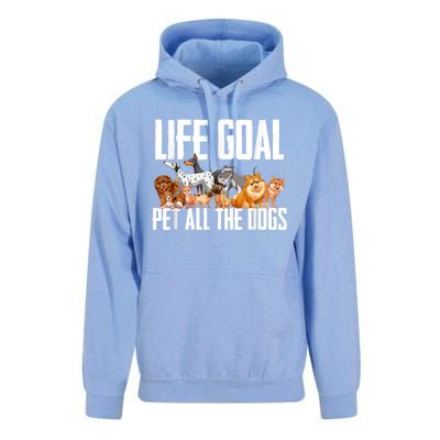 Life Goal Pet All The Dogs Funny Dog Lover Puppy Gifts Unisex Surf Hoodie