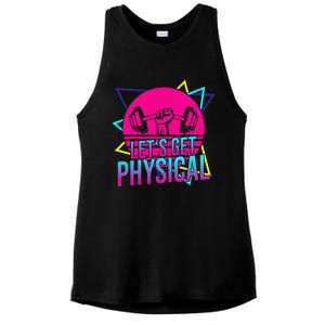 Lets Get Physical Gym Fitness 80s Workout Ladies PosiCharge Tri-Blend Wicking Tank