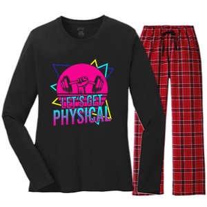 Lets Get Physical Gym Fitness 80s Workout Women's Long Sleeve Flannel Pajama Set 