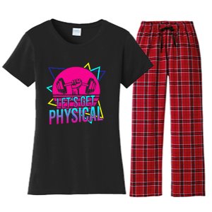 Lets Get Physical Gym Fitness 80s Workout Women's Flannel Pajama Set