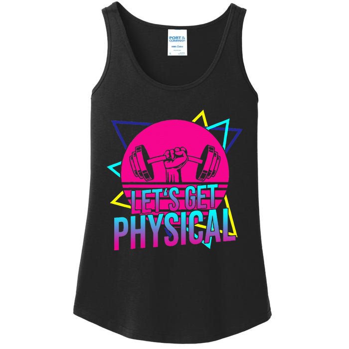 Lets Get Physical Gym Fitness 80s Workout Ladies Essential Tank