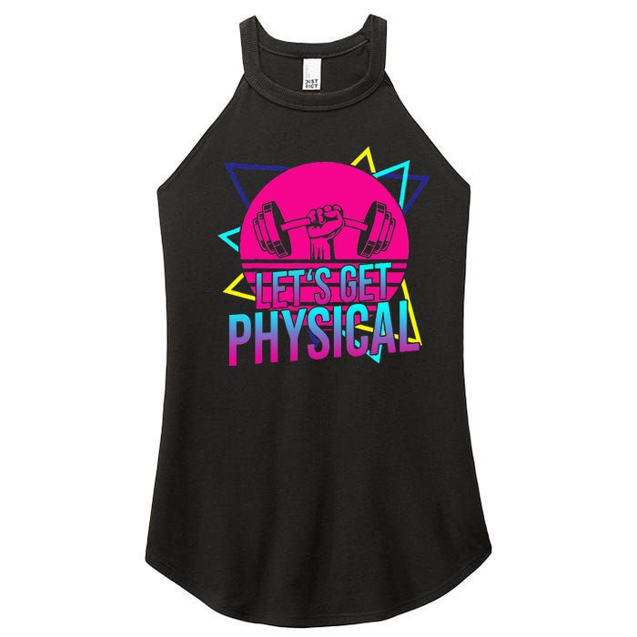 Lets Get Physical Gym Fitness 80s Workout Women's Perfect Tri Rocker Tank