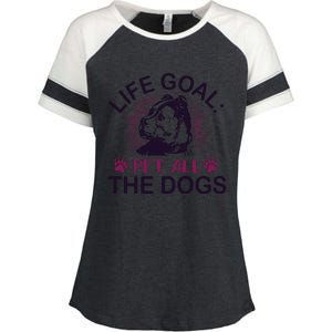 Life Goal Pet All The Dogs Enza Ladies Jersey Colorblock Tee