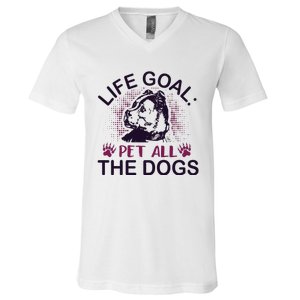 Life Goal Pet All The Dogs V-Neck T-Shirt