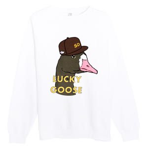 Lucky Goose Padres Goose Baseball Lover Gift Idea Premium Crewneck Sweatshirt