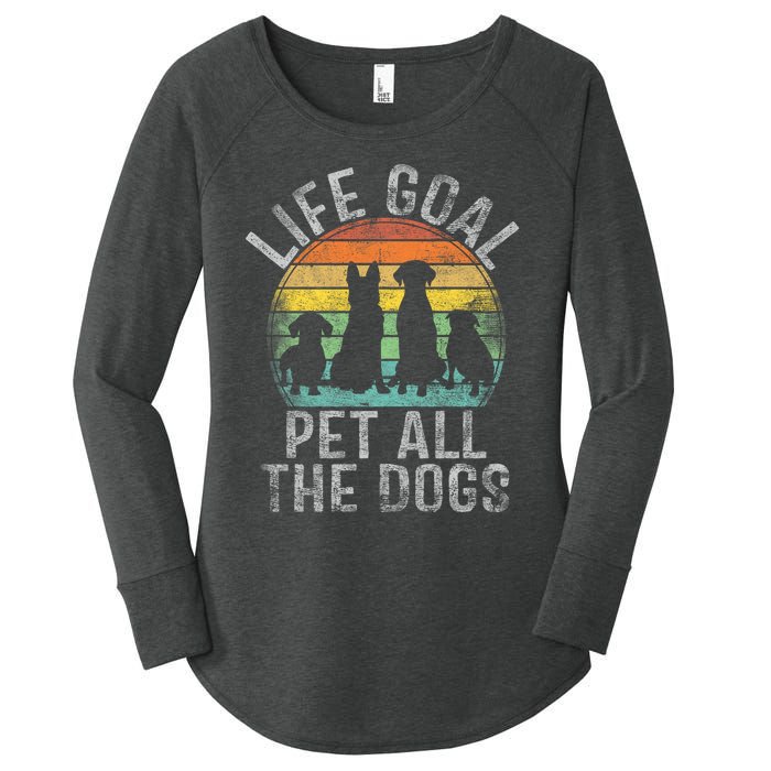 Life Goal Pet All The Dogs Women's Perfect Tri Tunic Long Sleeve Shirt