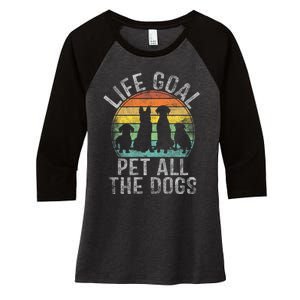 Life Goal Pet All The Dogs Women's Tri-Blend 3/4-Sleeve Raglan Shirt