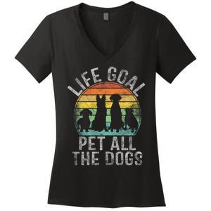 Life Goal Pet All The Dogs Women's V-Neck T-Shirt