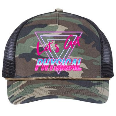 Lets Get Physical Workout Gym Tee Fitness 80's Retro Vintage Retro Rope Trucker Hat Cap