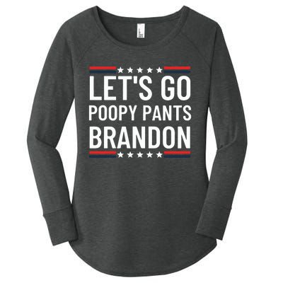 Lets Go Poopy Pants Brandon Lets Go Brandon Fjb Anti Biden Women's Perfect Tri Tunic Long Sleeve Shirt