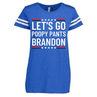 Lets Go Poopy Pants Brandon Lets Go Brandon Fjb Anti Biden Enza Ladies Jersey Football T-Shirt