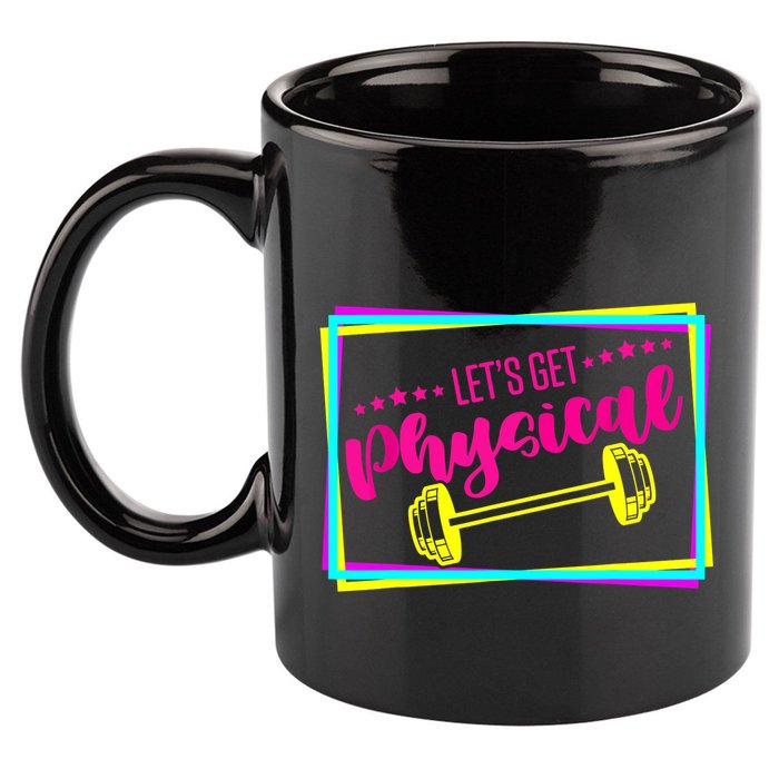 Lets Get Physical Gym Fitness 80's Workout 11oz C Handle Ceramic Mug