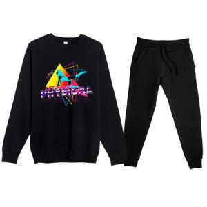 LetS Get Physical Workout Gym Totally Retro 80S Premium Crewneck Sweatsuit Set